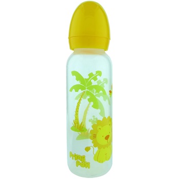 Biberon Primii Pasi decorat, 250 ml, Galben Biberon Primii Pasi decorat, 250 ml, Galben