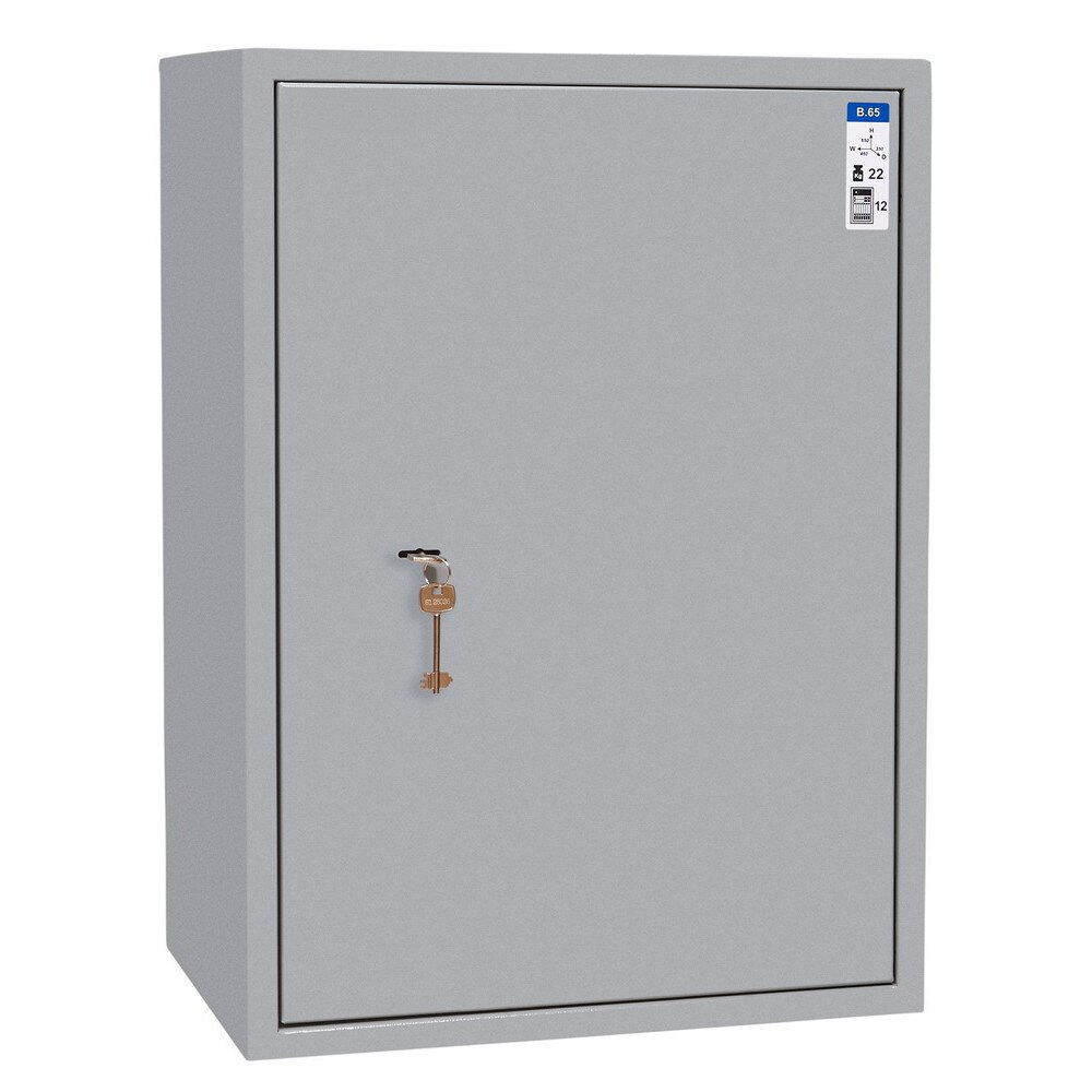 Seif office Planet Safe B.65.K, inchidere cu cheie, 652 x 460 x 350 mm, Otel, Gri