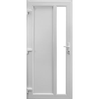 Usa pvc intrare rhodos, 96x205 cm, alba, deschidere stanga Usa pvc intrare rhodos, 96x205 cm, alba, deschidere stanga