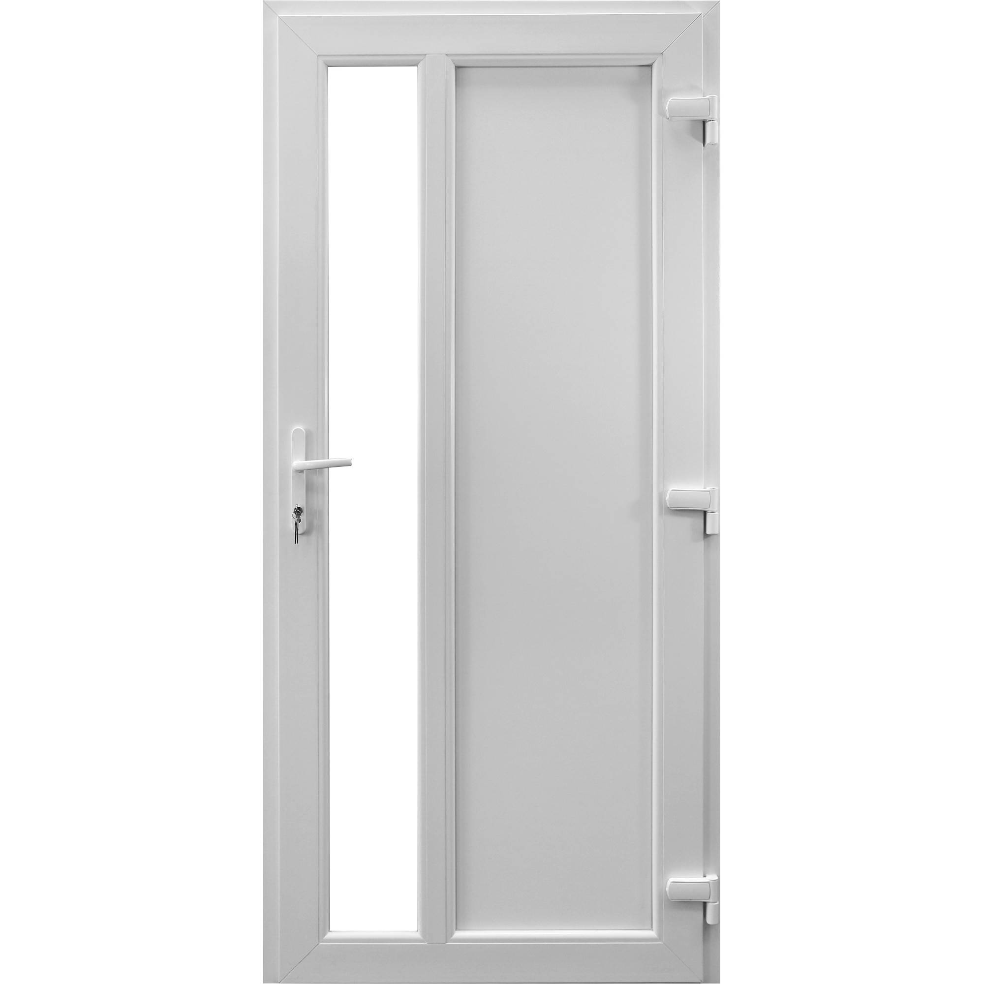 Usa pvc intrare rhodos, 96x205 cm, alba, deschidere dreapta