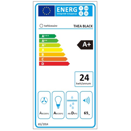 Hota incorporabila Turbionaire Thea 50 RCB, Negru, 800 mc/h, Clasa A+, Motor brushless, Control prin Gesturi si Touch, Telecomanda, Iluminare LED 4000K, Aspiratie perimetrala, 3 viteze + Boost, Filtru Inox si Aluminiu in 5 straturi