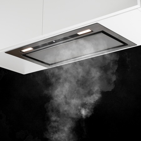 Hota incorporabila Turbionaire Thea 50 RC, 800 mc/h, Clasa A+, Motor brushless, Control prin Gesturi si Touch, Telecomanda, Iluminare LED 4000K, Aspiratie perimetrala, 3 viteze + Boost, Filtru Inox si Aluminiu in 5 straturi