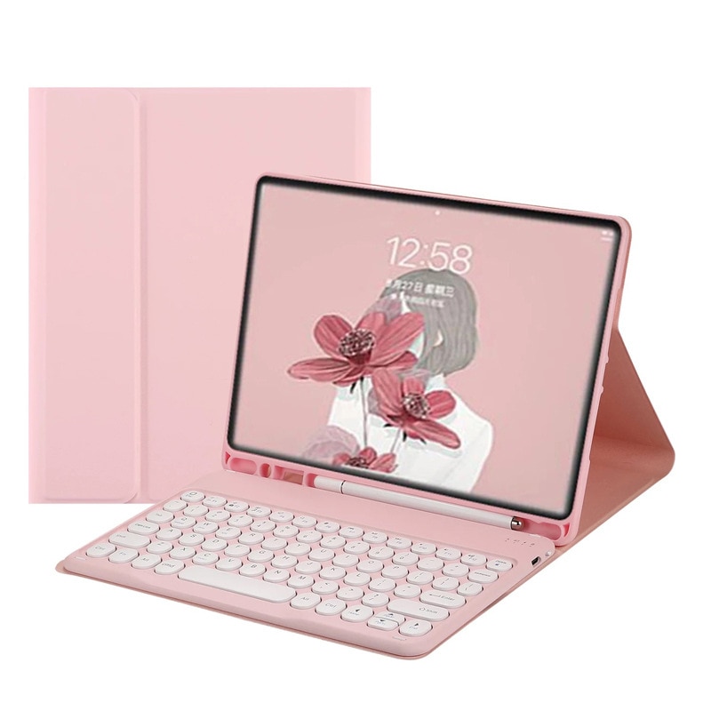 Husa tableta cu tastatura, Piele, 10.5'', Compatibila cu iPad Air 3/Pro, Roz