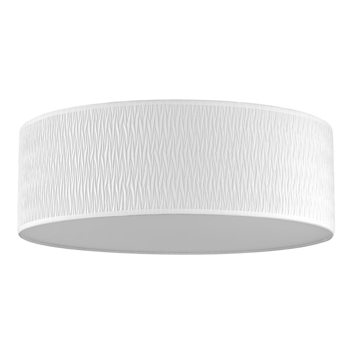 Plafoniera eleganta cu 3 lumini, Sotto Luce Aoi, tesatura alba, baza neagra,3 x E27, diam. 45 cm