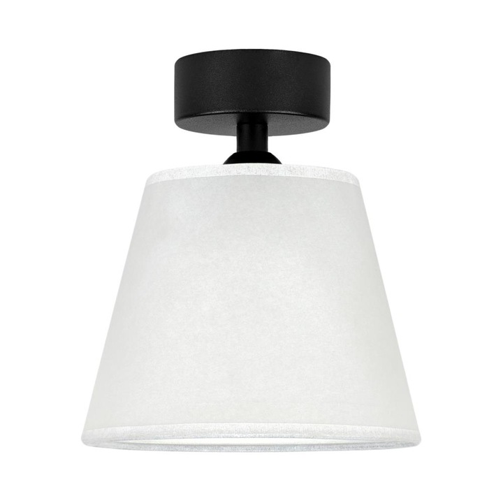 Plafoniera translucida 1 lumina, Sotto Luce Iro, pergament alb, baza neagra,1 x E27, diam. 16 cm