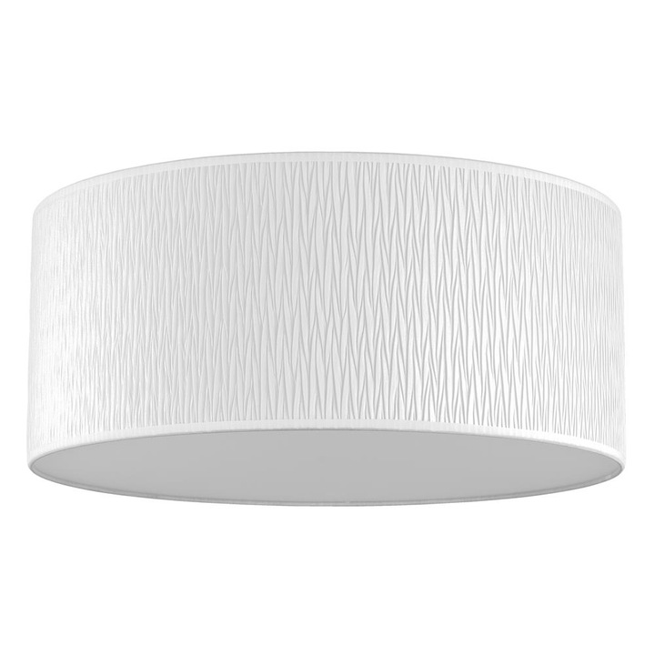 Plafoniera eleganta cu 3 lumini, Sotto Luce Aoi, tesatura alba, baza neagra,3 x E27, diam. 45 cm