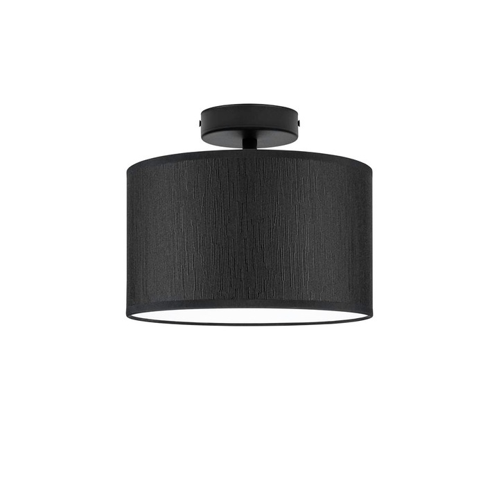 Plafoniera moderna cu 1 lumina, Sotto Luce Umai, tesatura neagra, baza neagra,1 x E27, diam. 25 cm