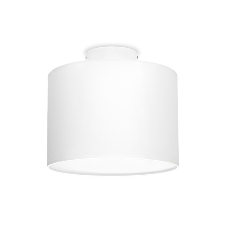 Plafoniera moderna cu 1 lumina, Sotto Luce Mika, tesatura alba, baza alba,1 x E27, diam. 25 cm