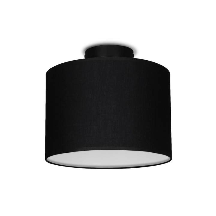 Plafoniera moderna cu 1 lumina, Sotto Luce Mika, tesatura neagra, baza neagra,1 x E27, diam. 25 cm