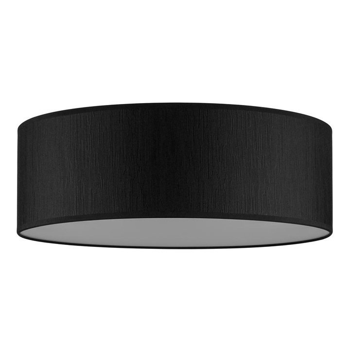 Plafoniera moderna cu 3 lumini, Sotto Luce Umai, tesatura neagra, baza neagra,3 x E27, diam. 45 cm