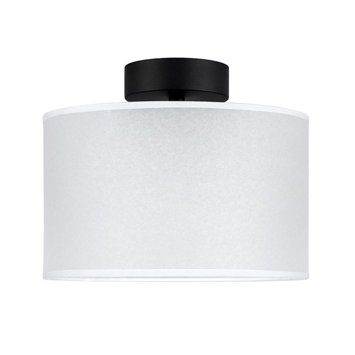 Plafoniera translucida 1 lumina, Sotto Luce Taiko, pergament alb, baza neagra,1 x E27, diam. 35 cm
