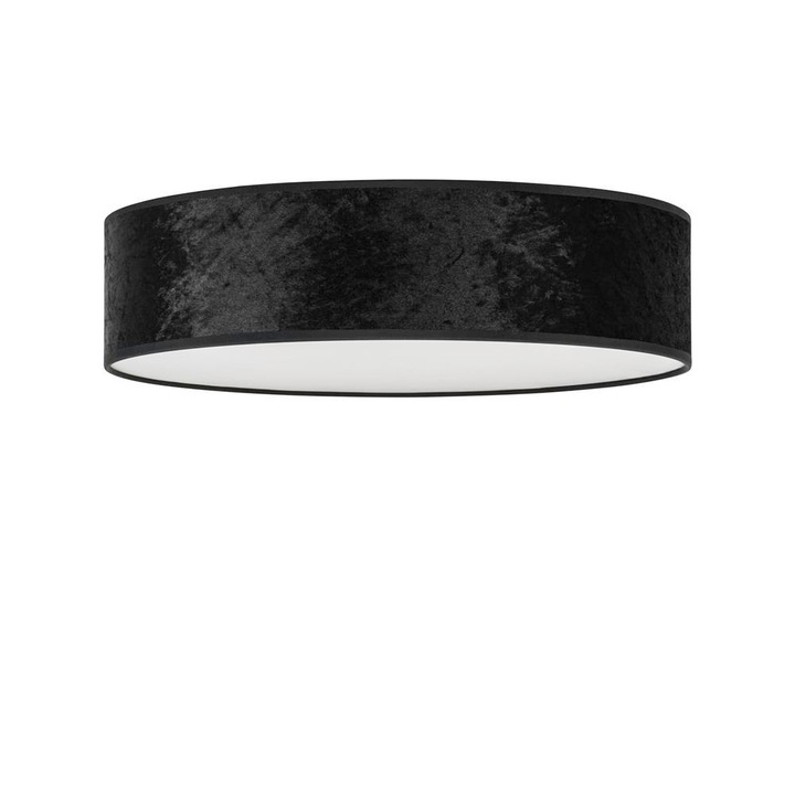 Plafoniera eleganta cu 3 lumini, Sotto Luce Mizu, catifea neagra, baza alba,3 x E27, diam. 40 cm