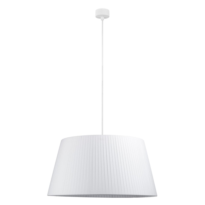 Pendul de design cu 1 lumina, Sotto Luce Kami, material textil alb, cablu textil alb de 1,5 m, 1 x E27 diam. 54 cm