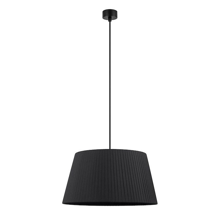 Pendul de design cu 1 lumina, Sotto Luce Kami, material textil negru, cablu textil negru de 1,5 m, 1 x E27 diam. 45 cm