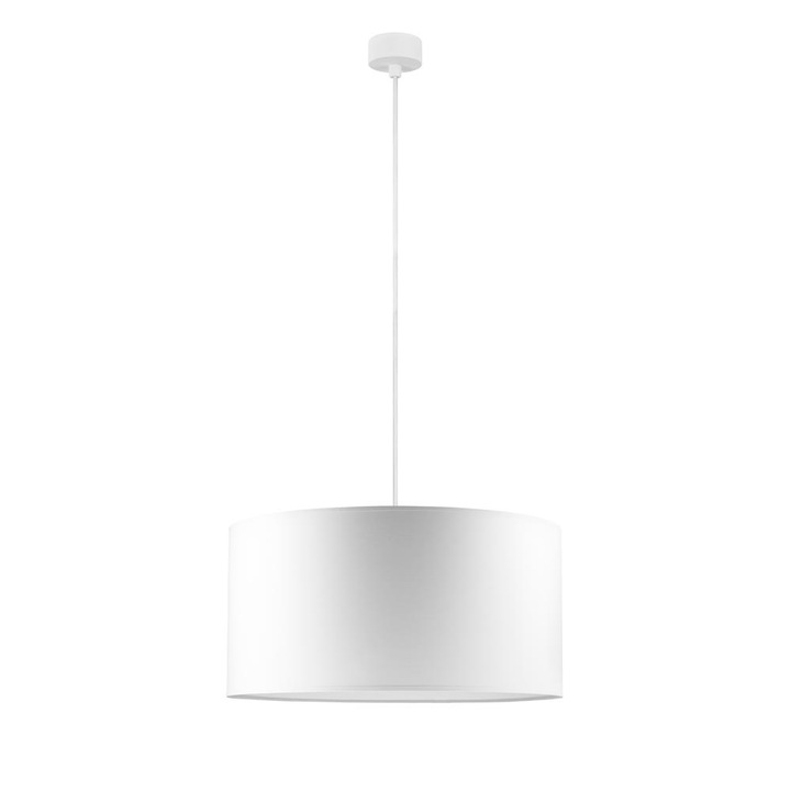 Pendul modern cu 1 lumina, Sotto Luce Mika, tesatura alba, cablu de 1,5 m de tesatura alba, 1 x E27 diam. 50 cm