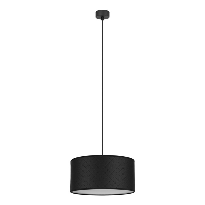 Pendul elegant cu 1 lumina, Sotto Luce Mizu, catifea neagra, 1,5 m cablu textil negru, 1 x E27 diam. 30 cm