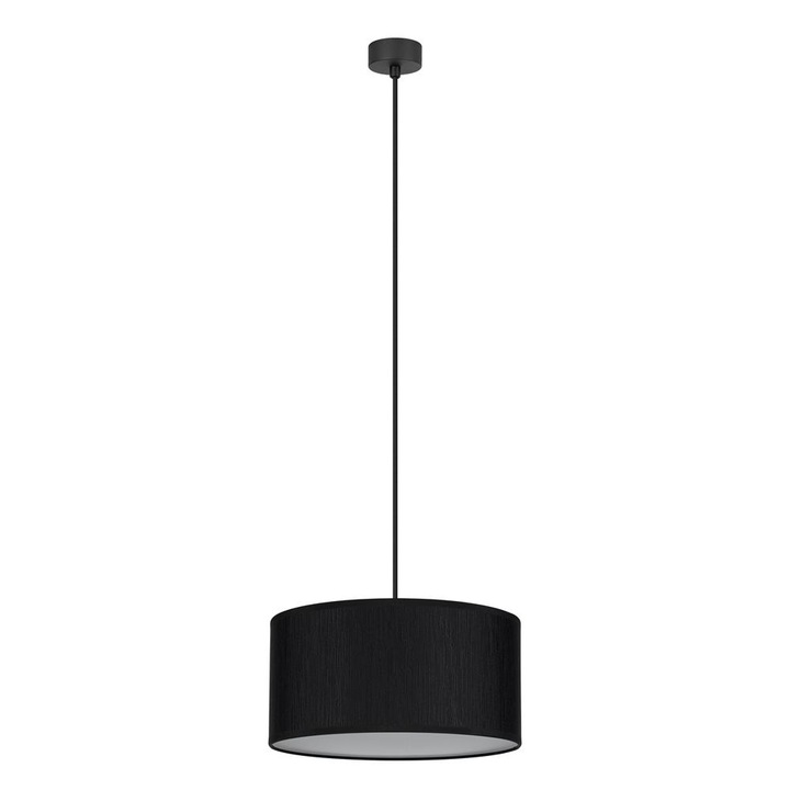 Pendul modern cu 1 lumina, Sotto Luce Umai, tesatura neagra, cablu negru de 1,5 m, 1 x E27 diam. 30 cm