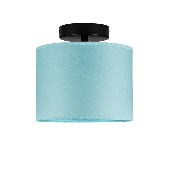 Plafoniera translucida 1 lumina, Sotto Luce Taiko, pergament albastru stralucitor, baza neagra,1 x E27, diam. 20 cm