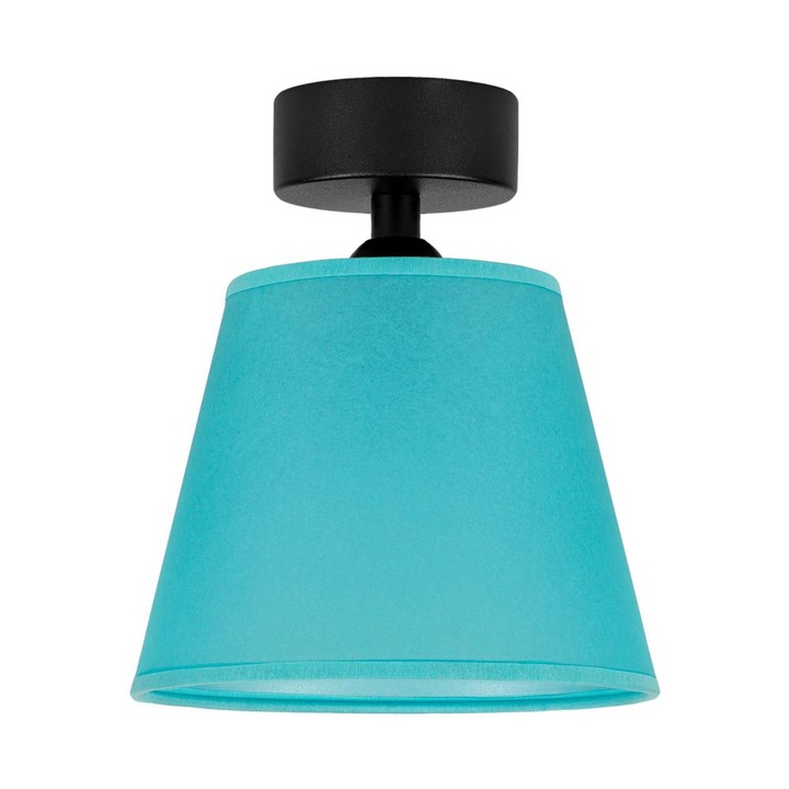 Plafoniera translucida cu 1 lumina, Sotto Luce Iro, pergament albastru stralucitor, baza neagra,1 x E27, diam. 16 cm