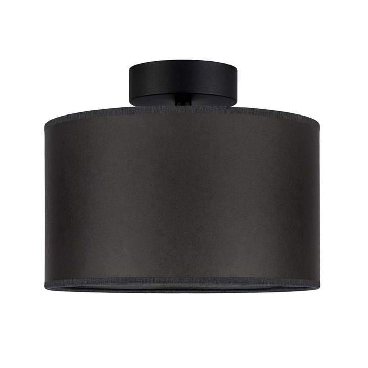 Plafoniera translucida 1 lumina, Sotto Luce Taiko, pergament negru, baza neagra,1 x E27, diam. 25 cm