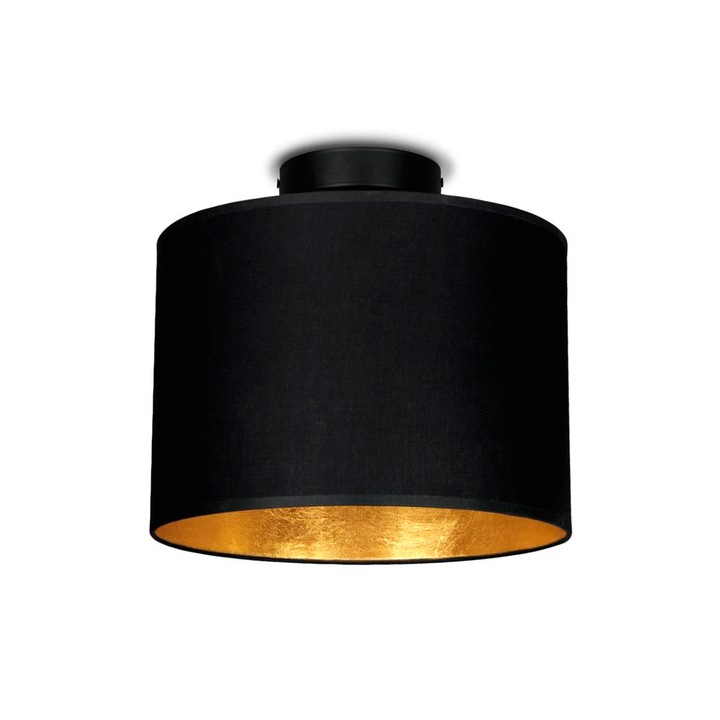 Plafoniera moderna cu 1 lumina, Sotto Luce Mika, material negru/auriu, baza neagra,1 x E27, diam. 25 cm