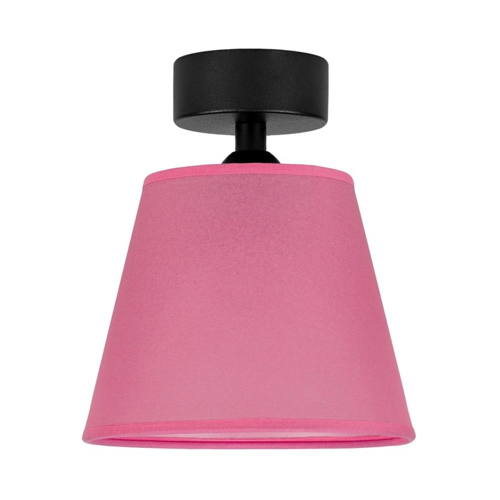 Plafoniera translucida cu 1 lumina, Sotto Luce Iro, pergament roz aprins, baza neagra,1 x E27, diam. 16 cm