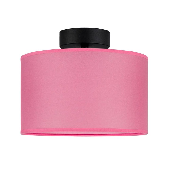 Plafoniera translucida cu 1 lumina, Sotto Luce Taiko, pergament roz aprins, baza neagra,1 x E27, diam. 25 cm