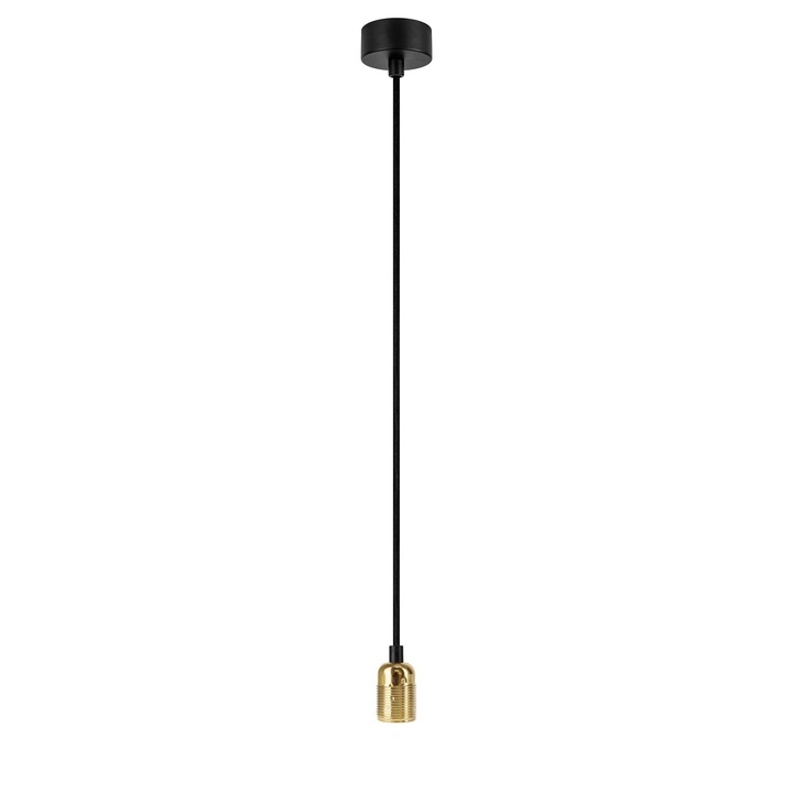 Pendul minimalist cu 1 lumina, Sotto Luce Bi, alama, 1,5 m cablu textil negru, 1 x soclu E27