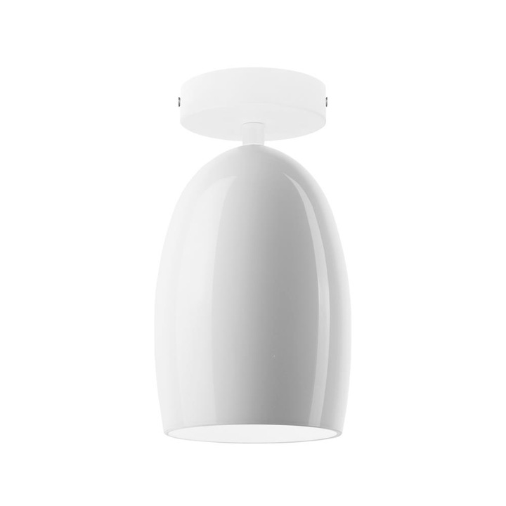 Plafoniera Designer 1 lumina, Sotto Luce Ume, sticla opalina, baza alba,1 x E14, diam. 14 cm
