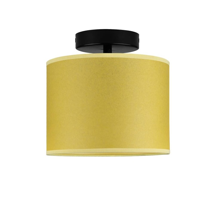Plafoniera translucida 1 lumina, Sotto Luce Taiko, pergament verde lime, baza neagra,1 x E27, diam. 20 cm