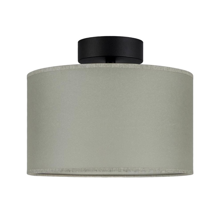 Plafoniera translucida 1 lumina, Sotto Luce Taiko, pergament verde kaki, baza neagra,1 x E27, diam. 25 cm