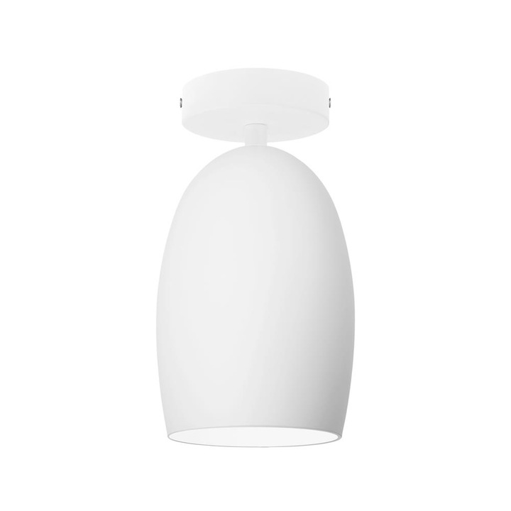 Plafoniera cu 1 lumina, Sotto Luce Ume, sticla opalina mata, baza alba,1 x E14, diam. 14 cm