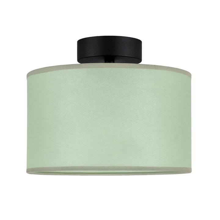 Plafoniera translucida 1 lumina, Sotto Luce Taiko, pergament verde menta, baza neagra,1 x E27, diam. 25 cm