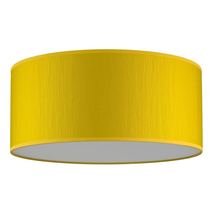 Plafoniera moderna cu 3 lumini, Sotto Luce Umai, tesatura mustar, baza neagra,3 x E27, diam. 45 cm