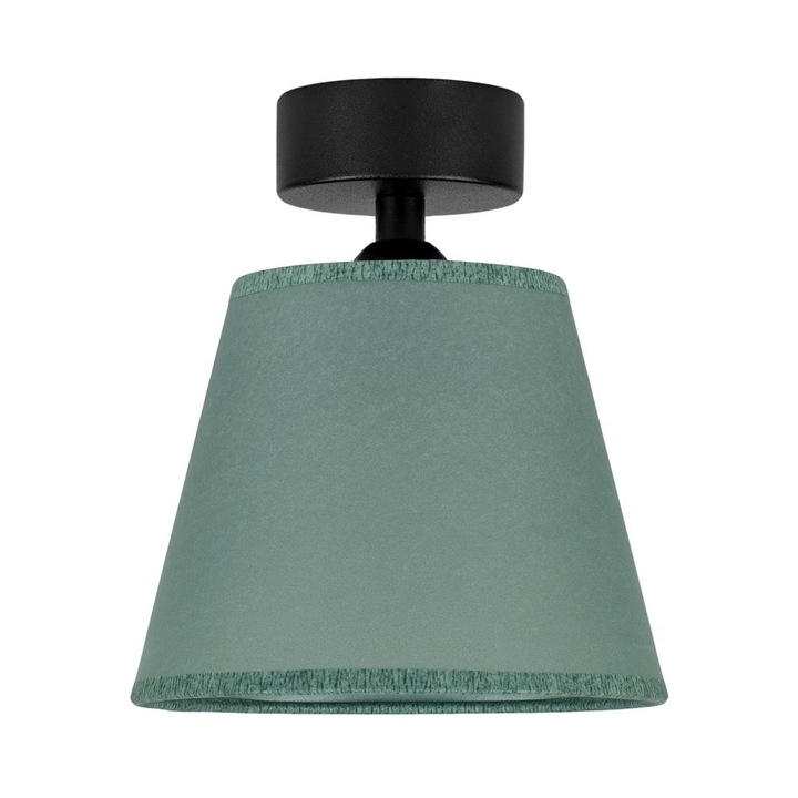 Plafoniera translucida cu 1 lumina, Sotto Luce Iro, pergament verde masliniu, baza neagra,1 x E27, diam. 16 cm
