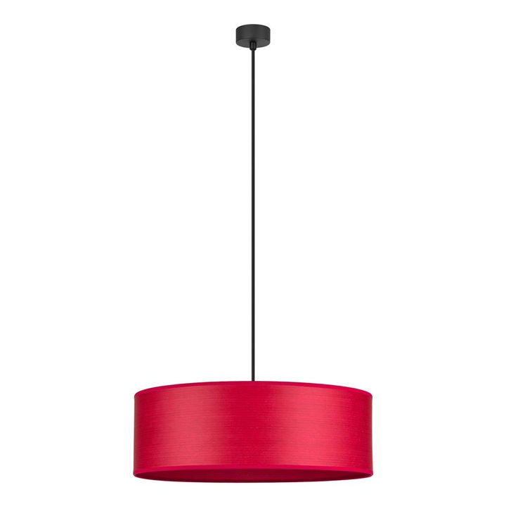 Pendul de design cu 1 lumina, Sotto Luce Akira, furnir de lemn rosu, cablu textil negru de 1,5 m, 1 x E27 diam. 45 cm