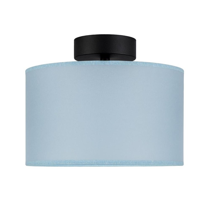 Plafoniera translucida cu 1 lumina, Sotto Luce Taiko, pergament albastru pal, baza neagra,1 x E27, diam. 25 cm