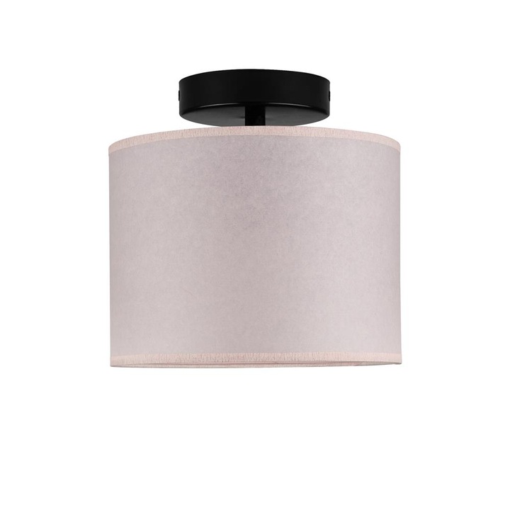 Plafoniera translucida cu 1 lumina, Sotto Luce Taiko, pergament roz pal, baza neagra,1 x E27, diam. 20 cm