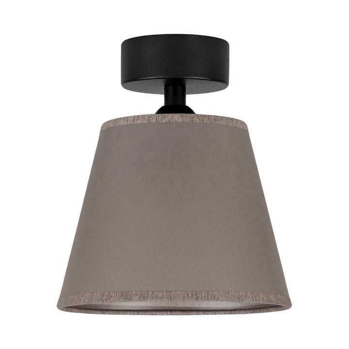 Plafoniera translucida cu 1 lumina, Sotto Luce Iro, pergament roz taupe, baza neagra,1 x E27, diam. 16 cm