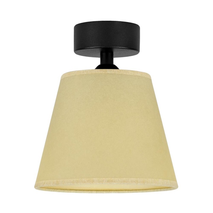 Plafoniera translucida cu 1 lumina, Sotto Luce Iro, pergament bej piatra, baza neagra,1 x E27, diam. 16 cm