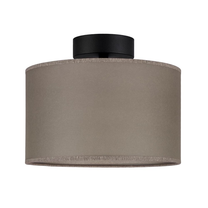 Plafoniera translucida cu 1 lumina, Sotto Luce Taiko, pergament roz taupe, baza neagra,1 x E27, diam. 25 cm