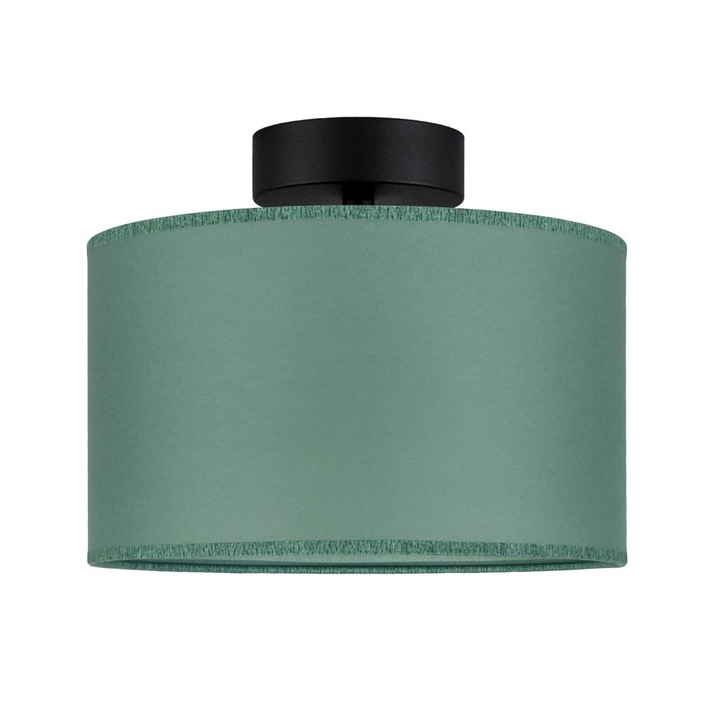 Plafoniera translucida 1 lumina, Sotto Luce Taiko, pergament verde masliniu, baza neagra,1 x E27, diam. 25 cm
