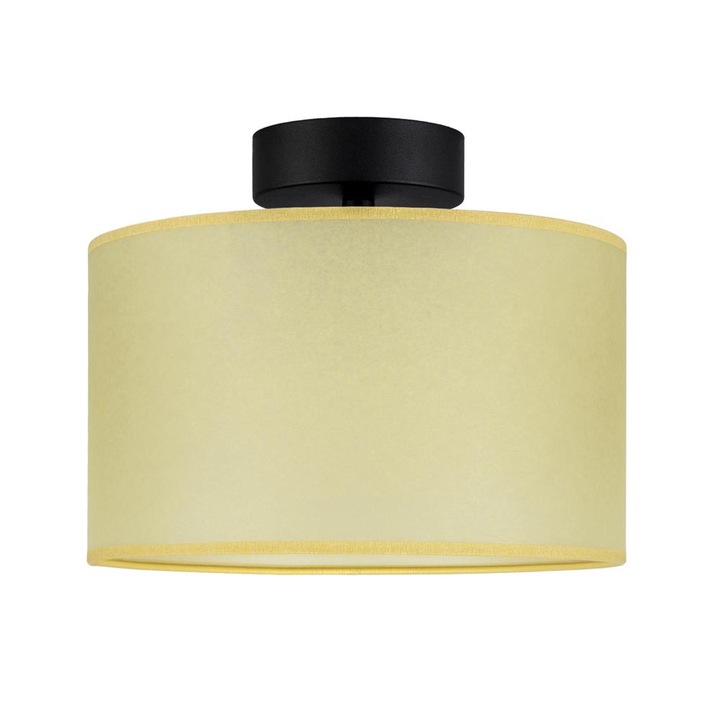 Plafoniera translucida cu 1 lumina, Sotto Luce Taiko, pergament bej piatra, baza neagra,1 x E27, diam. 25 cm