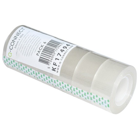 Ruban Adhésif Polypropylène Q-Connect 24mm X 66m Easy Tear - Transparent Ultra Résistant