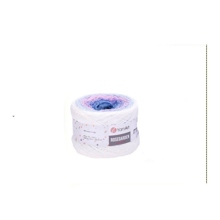 Fir Textil Yarnart Rosegarden 301, pentru crosetat si tricotat, bumbac, multicolor, 1000 m