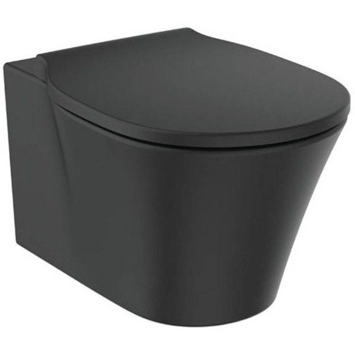 Ideal Standard Connect Air AquaBlade fali WC-készlet matt fekete színben, vékony, softclose fedéllel