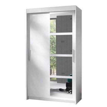 Dulap cu Oglinda Nero, Alb, 216 x 120 x 60 cm Dulap cu Oglinda Nero, Alb, 216 x 120 x 60 cm