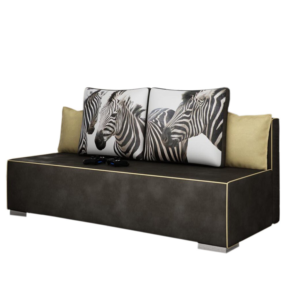 Canapea Extensibila Cosmo Co03, Genarom, Tornado84 / Tornado16 / Zebra, 200 x 95 x 73 cm