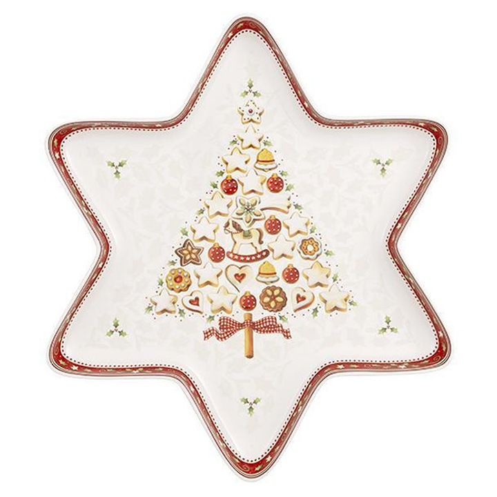 Villeroy & Boch aperitif tányér, Star bowl Tree Winter pékáru, nagy