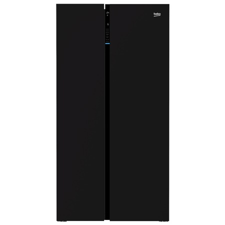 Side by side Beko GN163130ZGB, 573 l, Clasa A++, NeoFrost™ dual cooling, Compresor inverter, H 179 cm, Sticla neagra